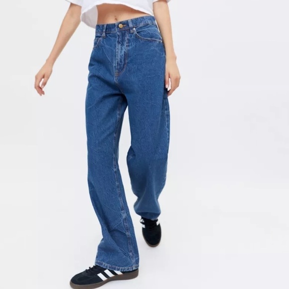 NWT Urban Outfitters BDG Dropped Straight High Waisted Dark Wash Jeans - Picture 3 of 11